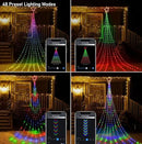 Christmas Decoration Smart Outdoor Star String Lights, 11.8Ft Christmas Tree Toppers Lights App Programmable, 344 LED 48 Modes Waterfall Lights with 12" Lighted Star for Xmas New Year Holiday Decor by GreenHaven Gardens