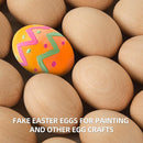 CALPALMY 24 Pieces Wooden Eggs - Life-Size, Reusable Fake Easter Eggs for Painting, Decorating, Crafting, Pretend Play, Faux Food Display, Nest Box Training by TinyTreasures Baby Boutique