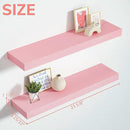 BAMEOS Pink Floating Shelves for Wall, 24" x 6" Wall Shelves for Room, Floating Book Shelves, Hanging Shelves for Bedroom, Bedroom, Living Room, Kitchen (Set of 2) by CozyNest Decor