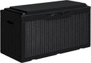 Greesum 100 Gallon Resin Deck Box Large Outdoor Storage with Cushions for Patio Furniture, Garden Tools, Pool Supplies, Weatherproof and UV Resistant, Lockable, Black by GreenHaven Gardens