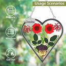 KY&BOSAM Heart Suncatcher Grandma Gifts Glass Butterfly Suncatchers for Window Pressed Flower Between Heart in Glass Metal Engraved Charm Gift for Women Mother's Day Valentine's Birthday Christmas by GreenHaven Gardens