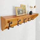 SKOLOO Wall Shelf with Hooks, 35-Inch Brown Coat Rack Wall Mount with Shelf Organizer - Lightweight & Sturdy, 5 Tri Hooks - Perfect for Entryway, Hallway, Living Room, Bedroom, Mudroom by CozyNest Decor