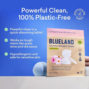 BLUELAND Laundry Essentials Kit, Spring Bloom - Plastic-Free Laundry Detergent Tablets, Oxi Booster, and Reuseable Natural Wool Dryer Balls by TinyTreasures Baby Boutique
