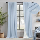 DANCURTON 108 Inch Curtains 2 Panel Set Light Blue Linen Floor to Ceiling Darkening Extra Long Living Room Curtains 108 Inches Long Insulated Thermal Drapes for Summer Heat Blocking Patio Sliding Door by CozyNest Decor