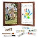 Family Handprint Kit, DIY Baby Hand and Footprint Handmade Keepsake Wooden Frame, Family Gifts with 5 Non-Toxic Baby-Safe Paint, Ideas Gift for New Parents Couple Friends by TinyTreasures Baby Boutique