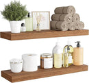 BAMEOS 24x6 Wall Shelf, 2-Shelf Modern Oak Floating Shelf Set for Bedroom, Bathroom, Kitchen Storage by CozyNest Decor