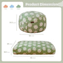MAXYOYO Bean Bag Chair Bed for Kids, Convertible Bean Bag from Lazy Chair to Floor Bed, Fresh Floral Design Cover, Stuffed Floor Sofa Couch for Boys and Girls, High-Density Foam Filling, Green by CozyNest Decor
