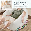 Giant Bean Bag Chair for Adults - Comfy Plush Round Shell Soft Accent Chair, Oversized Cozy Lounge Floor Sofa Reading Chair, Mini Couch for Living Room, Bedroom & Game Rooms, Beige by CozyNest Decor