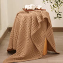 PHF 100% Cotton Waffle Weave Throw Blanket, Soft Lightweight Breathable Cozy Summer Throws for Couch Bed Sofa, Luxury Aesthetic Woven Blanket for Home Decor & Office, 50"x60", Camel by CozyNest Decor