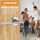 Magnetic Auto-Lock Invisible Door Lock - Single-Sided Hidden Design, Hidden Handle & Mini Keyhole, Aluminum Alloy for Bookshelf Doors/Invisible Doors/Secret Rooms (1, Silver) by TinyTreasures Baby Boutique