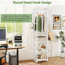 IBUYKE Coat Rack with Shelves, Freestanding Hall Tree with 3 Shelves and 8 Hooks, Industrial Clothes Stand for Entryway, Hallway, Bedroom, White UTMJ088W by CozyNest Decor