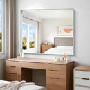 Silver Bathroom Mirror, 40x48 Inch Rectangular Framed Mirror, Large Wall Mounted Bathroom Vanity Mirror Over Sink for Bedroom,Restroom, Living Room, Hangs Vertically or Horizontally by CozyNest Decor