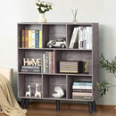 LEYAOYAO 8 Cube Bookshelf,Farmhouse Bookcase with Legs,Modern Dirty Grey Mid-Century Bookshelves,Large 3 Tier Open Storage Organizer Shelf, Retro Wood Display Book Case by CozyNest Decor