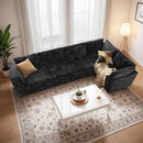 Modular Sectional Sofa with Chaise U Shaped Sectional Couch for Living Room, 5-Seater Comfy Cloud Couches, Plush Corduroy, Black by CozyNest Decor