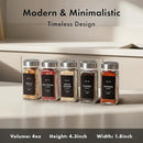 Glass Spice Jars with Labels and Steel Lids (24 x 4oz) Spice Containers with 240 Label, Steel Funnel, Shaker Inserts, Empty Square Seasoning Organizer for Spice Rack, Cabinet, Drawer by CozyNest Decor