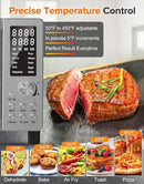 Nuwave Bravo Pro Smart 21QT Toaster Oven Air Fryer Combo, Convection Oven Countertop, 10 functions all in 1, with even & quick crisp technology, 50-450°F, 1800W, Stainless Steel by CozyNest Decor