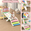 Pikler Triangle Set with Cushion, 9 in 1 Toddler Climbing Toys Indoor, Montessori Foldable Wooden Climbing Toys for Toddlers 1-3 Inside，Pikler Triangle Set Jungle Gyms Playground for Children by TinyTreasures Baby Boutique