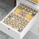 AMBIRD Bamboo Spice Drawer Organizer with Non-slip Mat,4 Tier Jar Spice Rack Tray 9.5'',Seasoning Organizer for Kitchen,Cabinet,Drawers,Countertop by CozyNest Decor
