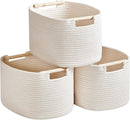 3 Pack Storage Basket for Cabinet and Toy Organization - 13"x9.8"x8.7" Baskets for Storage - Baby Toy Bin - Toy Storage Organizer - Ideal for Empty Gift Baskets to Fill-White by TinyTreasures Baby Boutique