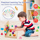 Montessori Wooden Lacing Beads Toys for 2 3 4 Year Old Toddler Kids, Sequencing & Stacking Block Toy with Storage Box, STEM Preschool Learning Toys, Christmas Birthday Gifts for Boys Girls by TinyTreasures Baby Boutique