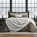 Luxury Faux Fur Throw Blanket, Soft Fluffy Faux Mink Blankets for Bed, Couch, Sofa, Thick Cozy Plush Warm Fur Throws with Reversible Velvet, Frosted White Wolf, 50"x60" by CozyNest Decor