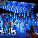 Christmas Lights Outdoor Meteor Shower Lights 24-Tube 576LEDs Snow Falling Rain Cascading Icicle Light for Xmas Tree Christmas Decorations Wedding Party Holiday Garden Decor, UL Plug Blue by GreenHaven Gardens