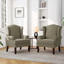 Accent Chair, High Back Upholstered Armchair with High Resilience Sponge & Wood Legs, Mid-Century Modern Comfy Single Sofa Reading Chairs for Living Room, Bedroom (Light Camel, Set of 2) by CozyNest Decor