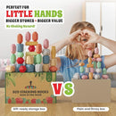 36 Pcs Wooden Stacking Blocks – Montessori Toys for 1 2 3 4 5 6 Year Old Toddlers and Kids, XL Rocks, No Choking Hazard – Sensory STEM Building Stones, for Girls and Boys by TinyTreasures Baby Boutique