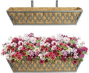 2 Pack 24 Inch Window Boxes Planters Railing Planter Box with Adjustable Brackets for Porch Fence Patio Balcony Hanging Flower Baskets with Coco Liners for Outdoor Garden Decor - Grey by GreenHaven Gardens