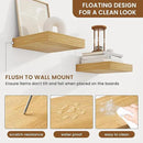 fuqing Floating Shelves for Wall, Bathroom Shelf Wall Mounted for Storage, Shelves with Invisible Bracket for Bedroom, Kitchen, Living Room, Farmhouse Small Book Shelf, 6.5 Inch Set of 3, Oak by CozyNest Decor