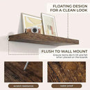 RICHFOCUS 36Inch Floating Shelves for Wall 2 Pack Shelves for Bedroom|Kitchen|Bathroom Wall Mounted Rustic Wood Floating Shelf with Invisible Brackets for Books|Storage|Decor, Rustic Brown by CozyNest Decor