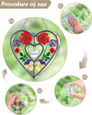 KY&BOSAM Heart Suncatcher Friend Stained Glass Hangings for Windows Real Flower Glass & Metal Maker Sun Catchers Birthday Gifts for Frined Home Party Backyard Indoor Outdoor Decor Christmas Ornament by GreenHaven Gardens
