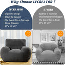 Giant Bean Bag Chair, Lambswool Bean Bag Chair for Adults, Soft Bean Bag High-Density Foam Filled, Grey Comfortable Been Bag for Bedroom, Playroom. by CozyNest Decor