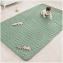 Comfy Cubs Rectangle Kids Play Mat - Large 60 x 96 inches Soft Quilted Baby Floor Mat with Non-Slip Bottom - Plush Design for Toddlers' Playtime and Relaxation - Comfortable and Durable - Fern by TinyTreasures Baby Boutique
