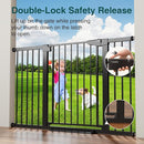 Cumbor 2 Pack 29.7-54.2" Baby Gate for Stairs, Mom's Choice Awards Winner-Auto Close Dog Gate for doorways, Easy Install Pressure Mounted Pet Gate Indoor, Walk Thru Wide Safety Gate for Dog, Black by TinyTreasures Baby Boutique