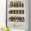 3 Pack Magnetic Spice Rack Organizer, Space Saver for Refrigerator and Whiteboard, Metal Fridge Shelf for Kitchen and Classroom, Black by CozyNest Decor