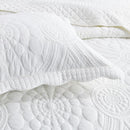 MarCielo 3-Piece 100% Cotton Oversized Bedspread Lightweight Quilt Coverlet Embroidery Farmhouse Bedding (Tf Bright White, Oversized King (118"x106")) by CozyNest Decor