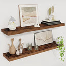 Fun Memories Floating Shelves for Wall, 30" Rustic Wood Deep Wall Mounted Shelves with Invisible Brackets for Decor & Storage, Floating Shelf for Living Room, Bathroom (Rustic Brown, Set of 2) by CozyNest Decor