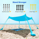 COMMOUDS Beach Tent Sun Shelter - UPF50+ Pop Up Beach Canopy with Sandbags & Sand Shovel & Windproof Poles, Portable Sun Shade for Beach, Camping, Picnics, Backyard by TinyTreasures Baby Boutique