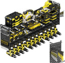 Power Tool Organizer Wall Mount, 49" Heavy Duty 4-Tier Garage Storage Shelf with 12 Drills Holder, Pegboard Side Panels,4 Long Hooks, Large Tool Battery Holder Metal Tool Shelf Rack by GreenHaven Gardens