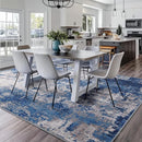 Washable Area Rugs 9'x12' Non-Slip Modern Abstract Soft for Living Room Entryway Bedroom, Print Pattern, Blue Grey Navy Gray by TinyTreasures Baby Boutique