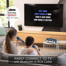 MASINGO Shark Karaoke Machine for Kids, Children and Toddlers with 2 Wireless Bluetooth Microphones, Portable PA Speaker Includes Lyrics Display Phone Holder, TV Cable and Singer Vocal Removal Mode by TinyTreasures Baby Boutique