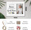 Great Nana Picture Frame - Great Nana Great Grandma Baby Announcement Gifts, Promoted to Great Nana Gifts, Only the Best Nanas Get Promoted to Great Nana Wooden Frame for Tabletop 4x6 Photo by TinyTreasures Baby Boutique