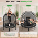 BCAN 40"/48" Mini Rebounder Trampoline for Adults with Bar, 450/550LBS Fitness Trampoline with Bungees, Adjustable Handle, Stable & Quiet, Indoor Outdoor, Whole-Body Workout & Relaxation at Home by TinyTreasures Baby Boutique