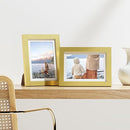Vittanly 5x7 Picture Frames Set of 9, Shatter Resistant Plexiglass, Display 4x6 Pictures with Mat or 5x7 without Mat, Photo Frames for Wall or Tabletop, Engineered Wood, Gold by CozyNest Decor