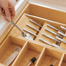 Premium Silverware and Utensil Drawer Organizers – Slanted 3-Compartment and 5-Compartment Design, Labeled Slots, Non-Slip Feet, 100% Sustainable Bamboo, 2 Pack by CozyNest Decor