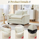 URRED Modular Sectional Sofa Comfy Cloud Couch, Modern Chenille Sofa Sleeper Deep Seat Couches with Ottoman/Pillows for Living Room (White, 53'') by CozyNest Decor
