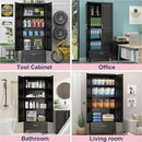 Pantry Kitchen Cabinet with Drawer, 75" Tall Pantry Storage Cabinet, Metal Storage Cabinets with Doors and Shelves, Large Freestanding Cupboard for Dining Room, Assembly Required, Black by CozyNest Decor