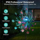 360°Solar Wind Spinner with Lights Blue Metal Garden Outdoor Decor Yard Lawn Art Decor for Patio Kinetic Windmills Unique Gifts for Friends and Family 60.63'' H x 13.38'' Dia by CozyNest Decor