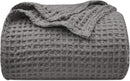PHF Ultra Soft Waffle Weave Blanket Twin Size 66"x 90"- Washed Lightweight Breathable Cozy Woven Blanket for Bed - Aesthetic Decor for Couch Bedding Sofa Home Car - Grey by CozyNest Decor